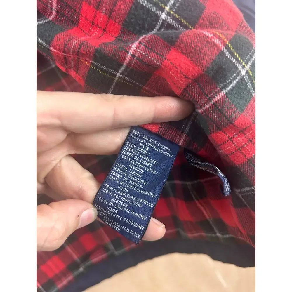 Tommy Hilfiger Vintage Navy Field Jacket Plaid Lined Men’s‎ Medium
